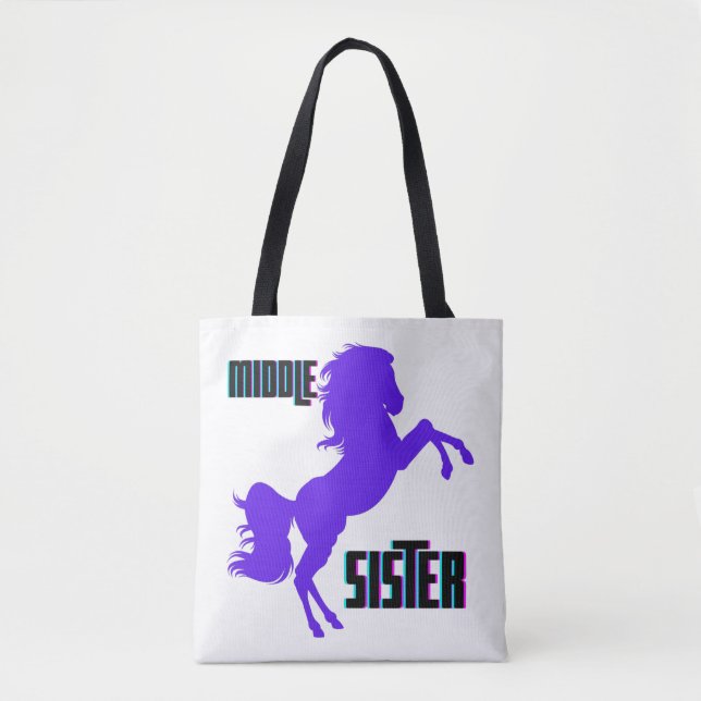 Mittlere Schwester Lila Pony Rearing Tasche (Vorderseite)