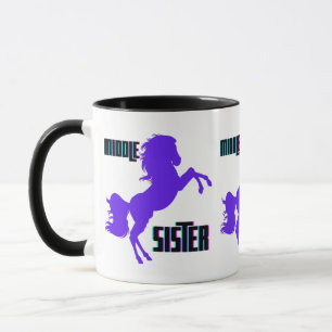 Mittlere Schwester Lila Pony Rearing Tasse