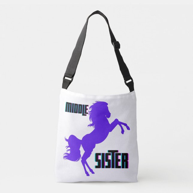 Mittlere Schwester Lila Pony Rearing Tragetaschen Mit Langen Trägern (Vorderseite)