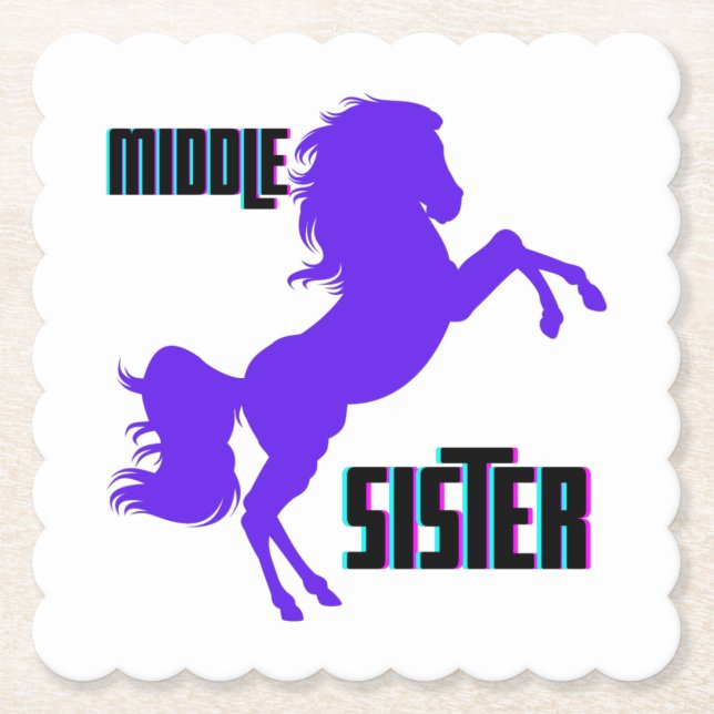 Mittlere Schwester Lila Pony Rearing Untersetzer (Vorderseite)