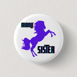 Mittlere Schwester lila Ponyzucht Button