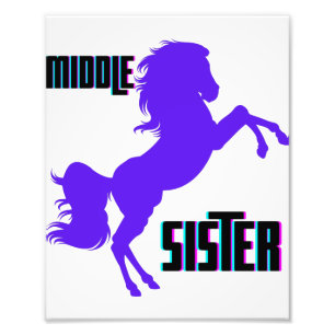 Mittlere Schwester lila Ponyzucht Fotodruck