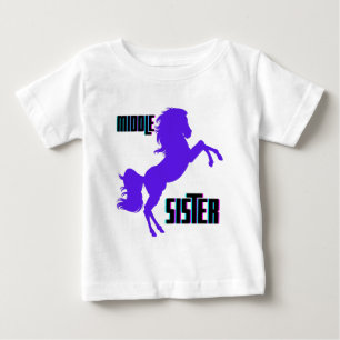 Mittlere Schwester Violettes Pony Zucht Baby T-shirt