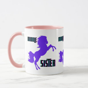 Mittlere Schwester Violettes Pony Zucht Tasse