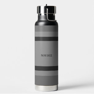 Mittlere Streifen Horizontal Grau Silber Anthrazit Trinkflasche