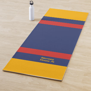 Mittlere Streifen Horizontale Linien Blau Gelb Rot Yogamatte