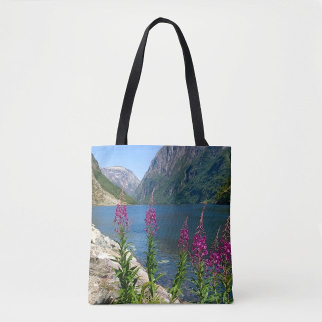 Mittlere Tasche mit norwegischer Flusslandschaft (Vorderseite)
