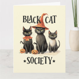 Mittlere Vintage Black Cat Society Karte