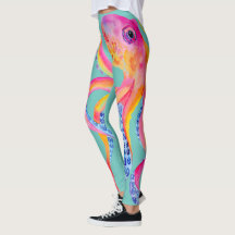Mittlerer Aquamariner Oktopus Aquarellfarben Leggi