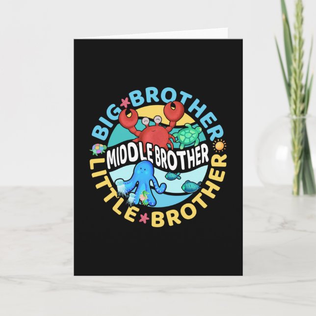 Mittlerer Bruder ist ein Groß und Kleiner Bruder Karte (Vorderseite)
