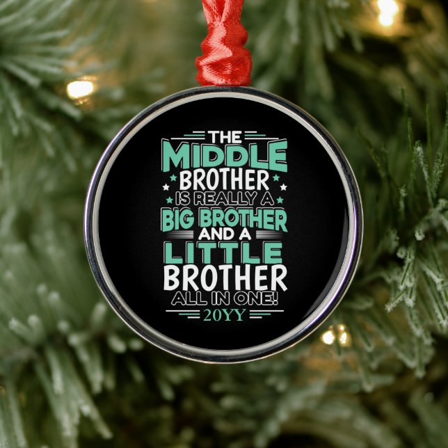 Mittlerer Bruder neuer großer Bruder Ornament Aus Metall (Baum)