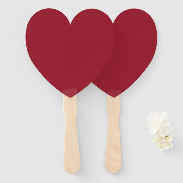 Mittlerer Kardinal Roter Vollfarben Valentinherz Fächer (Vorne und Hinten)