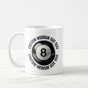 Mittlerer personalisierter Text 8-Kugel-Umfrage 32 Kaffeetasse
