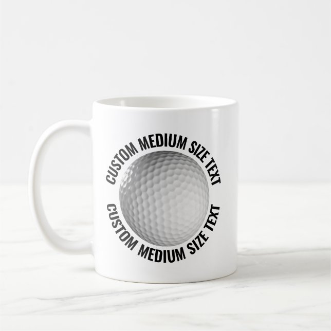 Mittlerer personalisierter Text Golfball 11oz. Ben Kaffeetasse (Links)