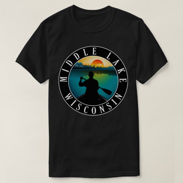 Mittlerer See Wisconsin Kanufahren 2 T-Shirt (Design vorne)