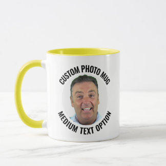 Mittlerer Text GELBE Combo Personalisierte Fototas Tasse