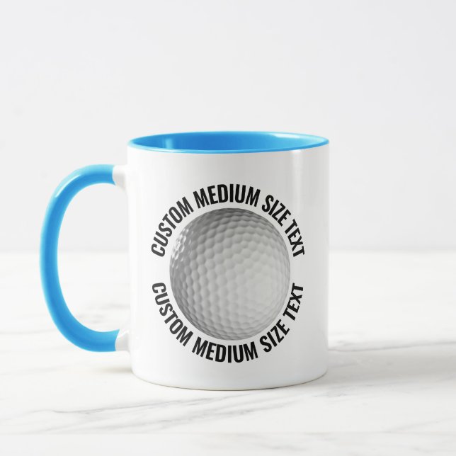 Mittlerer Text HELLBLAU Combo 11oz Custom Golf Tasse (Links)