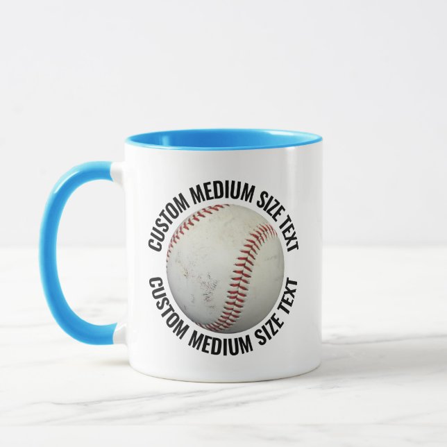 Mittlerer Text HELLBLAU Combo 11oz Individueller B Tasse (Links)