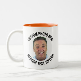 Mittlerer Text ORANGE Zweifarbig Personalisierte F Zweifarbige Tasse