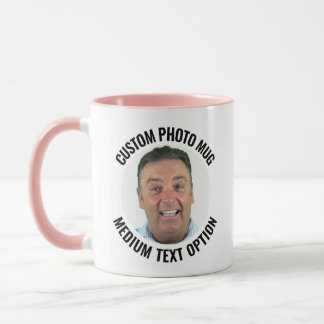 Mittlerer Text ROSA Combo Personalisierte Fototass Tasse