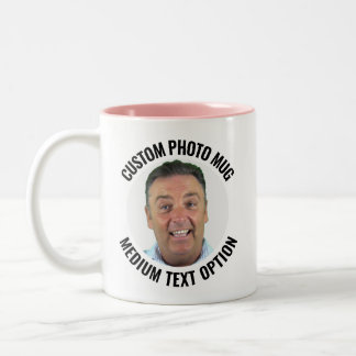 Mittlerer Text ROSA Zweifarbig Personalisierte Fot Zweifarbige Tasse