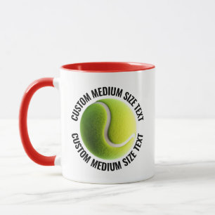 Mittlerer Text ROT Combo 11oz Individuelles Tennis Tasse