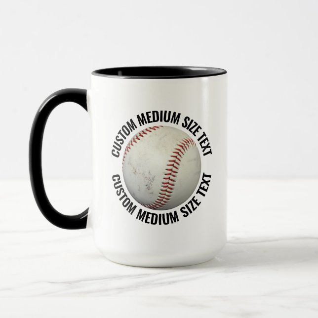 Mittlerer Text SCHWARZ Combo 15oz Individueller Ba Tasse (Links)