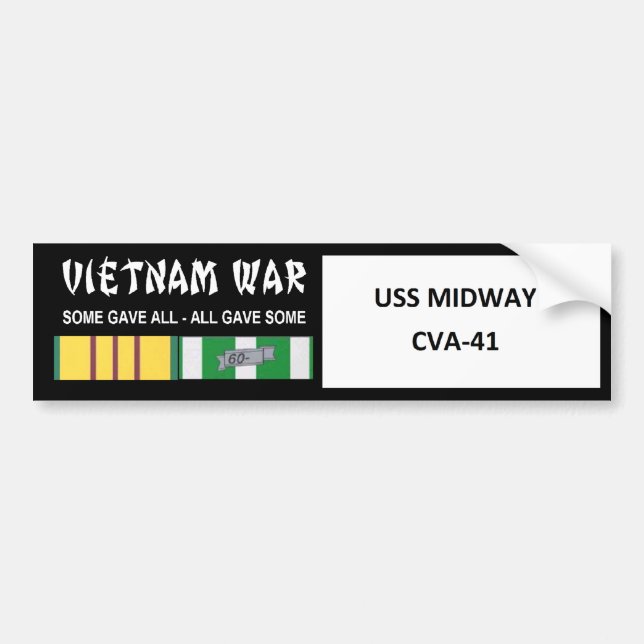 MITTLERER VIETNAMKRIEG-VETERAN USSS AUTOAUFKLEBER (Vorne)