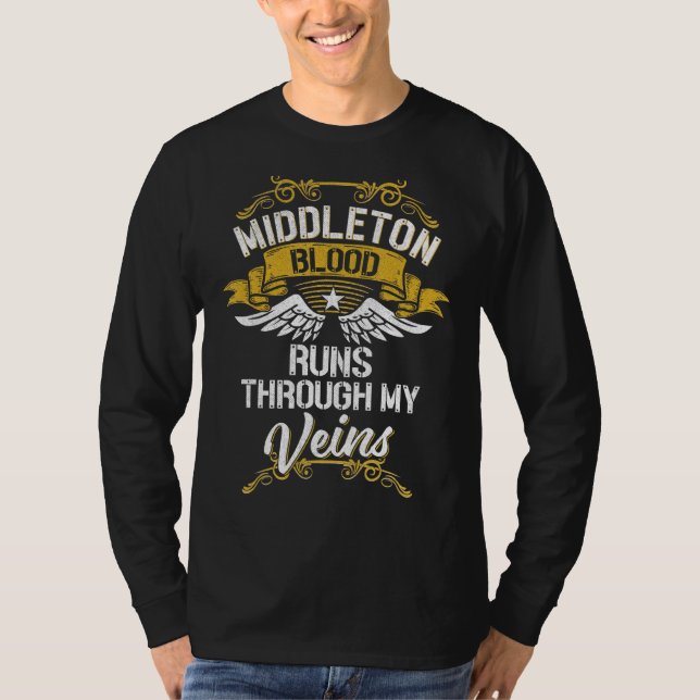 Mittleres Blut fließt durch meine Venen T-Shirt (Vorderseite)