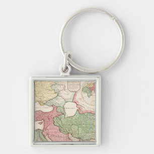 Mittleres EastPanoramic MapMiddle Ost Schlüsselanhänger