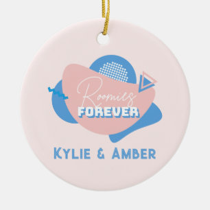 Mittleres Geschenk "Roomies Forever" Retro Custom Keramik Ornament