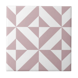Mittleres Mauve Geometric Deko Cube Muster Fliese