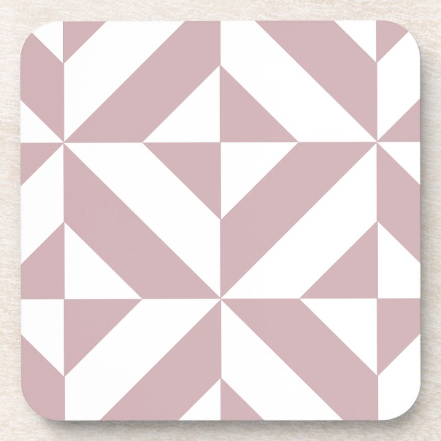 Mittleres Mauve Geometric Deko Cube Muster Getränkeuntersetzer (Vorderseite)