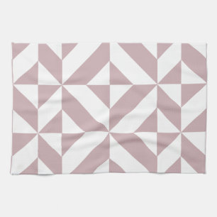 Mittleres Mauve Geometric Deko Cube Muster Handtuch