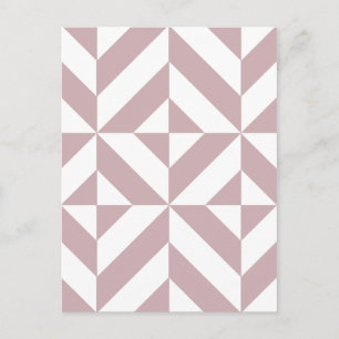 Mittleres Mauve Geometric Deko Cube Muster Postkarte