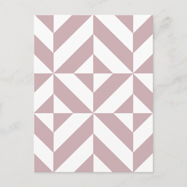Mittleres Mauve Geometric Deko Cube Muster Postkarte (Vorderseite)