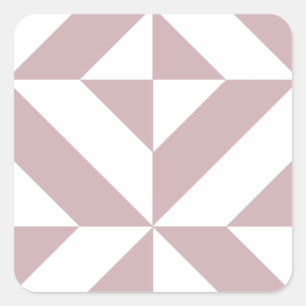 Mittleres Mauve Geometric Deko Cube Muster Quadratischer Aufkleber