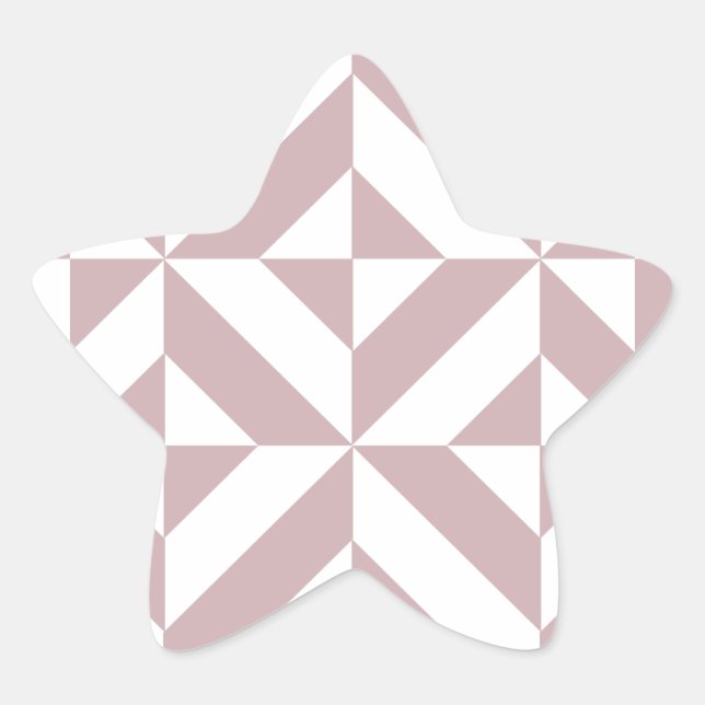 Mittleres Mauve Geometric Deko Cube Muster Stern-Aufkleber (Vorderseite)