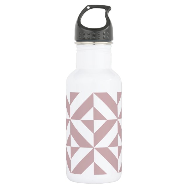 Mittleres Mauve Geometric Deko Cube Muster Trinkflasche (Vorderseite)