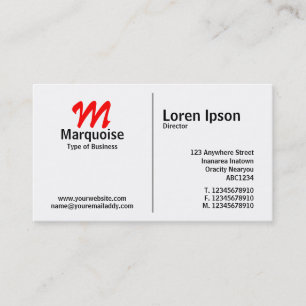 Mittleres Regel-Monogramm Visitenkarte