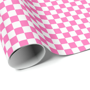 Mittleres rosa und weißes Karo-Verpackungs-Papier Geschenkpapier