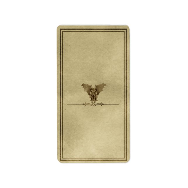 Mittleres Schlichtes Gargoyle-Apothekenetikett Adressaufkleber (Vorne)
