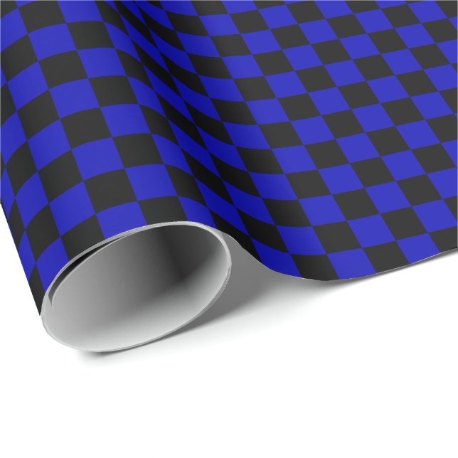 Mittleres schwarzes und königliches geschenkpapier (Rolleneckpunkt)