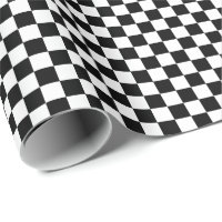 Mittleres Schwarzweiss-Karo-Verpackungs-Papier