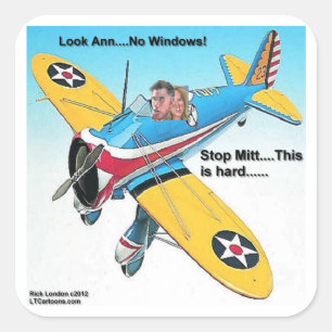 Mitts Flugzeug ohne Fenster Lustige Geschenke & T- Quadratischer Aufkleber