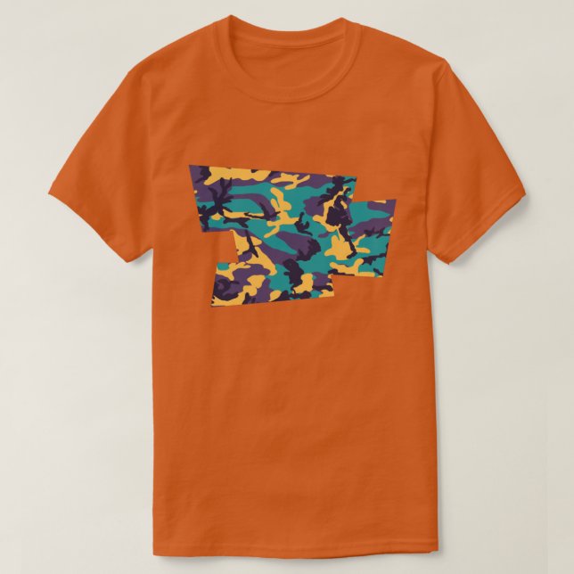 Mittsommer Camouflage Muster Blown Pixel T-Shirt (Design vorne)
