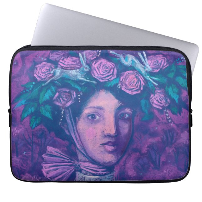 Mittsommer Hut, Sommer Fantasy Surreal Portrait Ar Laptopschutzhülle (Vorderseite)