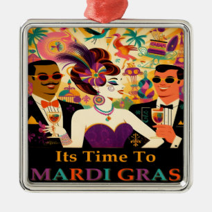 Mittsommer Mardi Gras Cocktailparty Ornament Aus Metall
