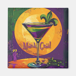 Mittsommer Mardi Gras Sonnenuntergang Fleur De Lis Magnet
