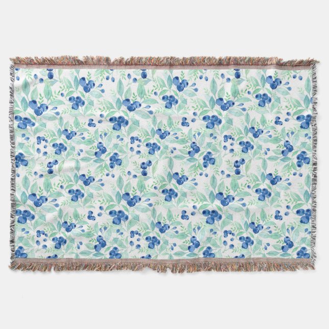 Mittsommer Rustic Blueberry Berry Summer Pattern 1 Decke (Vorderseite)
